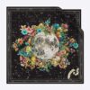 Dior Women Zodiac Square Scarf Navy Black Silk Twill