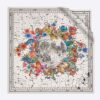 Dior Women Zodiac Square Scarf Navy White Silk Twill