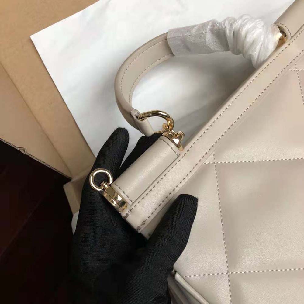 Dolce Gabbana D&G Women Medium Sicily Bag in Quilted Calfskin-Sandy 10 Dolce Gabbana D&G Women Medium Sicily Bag in Quilted Calfskin-Sandy - Image 10