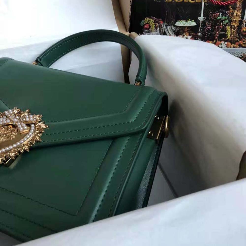 Devotion silk handbag Dolce & Gabbana Green in Silk - 33690101