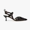 Fendi Women Colibri Lite Black mesh and FF Karligraphy Medium-Heel Slingbacks 12 Fendi Women Colibri Lite Black mesh and FF Karligraphy Medium-Heel Slingbacks