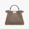 Fendi Women Peekaboo Iseeu Small Gray Full Grain Leather and Elaphe Bag 6 Fendi Women Peekaboo Iseeu Small Gray Full Grain Leather and Elaphe Bag