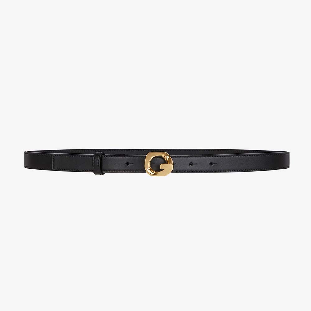 Givenchy Women G Chain Buckle Thin Reversible Belt in Smooth Leather-Gold