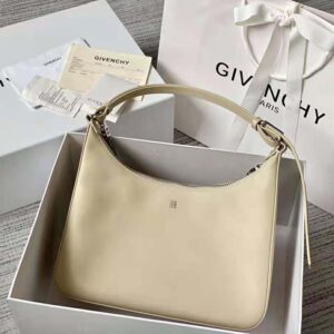 Givenchy Women Medium Moon Cut Out Bag in Leather-Beige