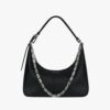 Givenchy Women Small Moon Cut Out Bag in Leather-Black