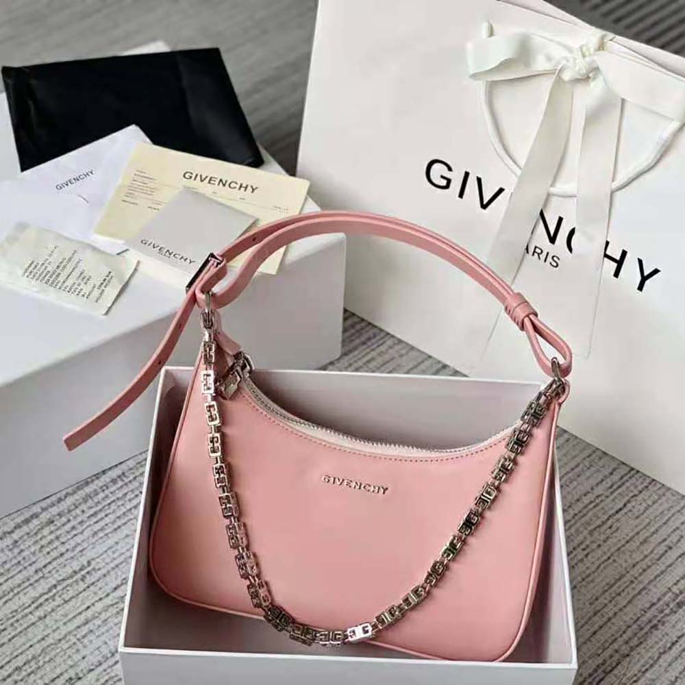 Givenchy Women Small Moon Cut Out Bag in Leather-Pink