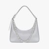 Givenchy Women Small Moon Cut Out Bag in Leather-Silver