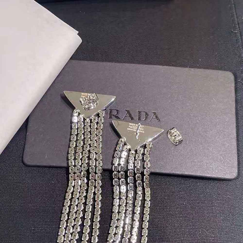 Prada Women Crystal Logo Jewels Zirconia Earrings 5 Prada Women Crystal Logo Jewels Zirconia Earrings - Image 5