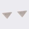 Prada Women Crystal Logo Jewels Zirconia Earrings-Silver 8 Prada Women Crystal Logo Jewels Zirconia Earrings-Silver