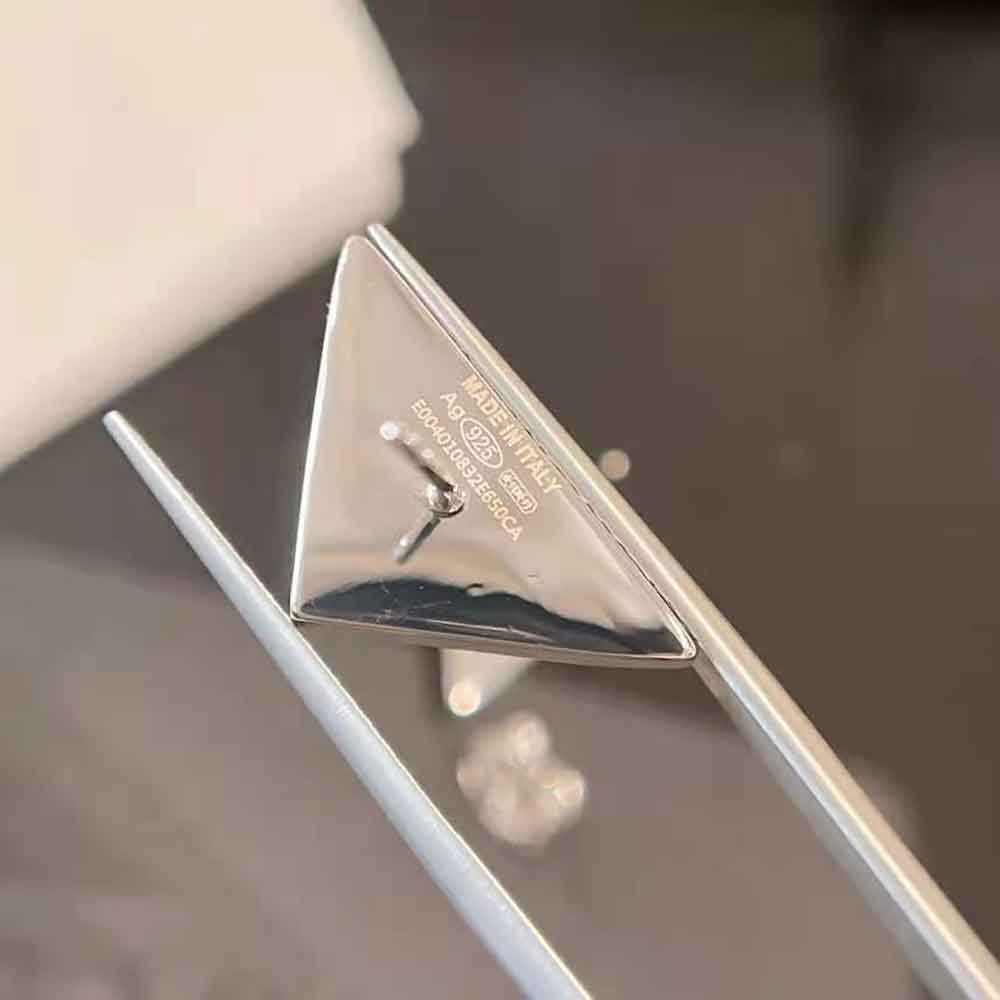 Prada Women Crystal Logo Jewels Zirconia Earrings-Silver 6 Prada Women Crystal Logo Jewels Zirconia Earrings-Silver - Image 6
