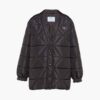 Prada Women Emblematic Triangle Quilted Re-Nylon Jacket-Black