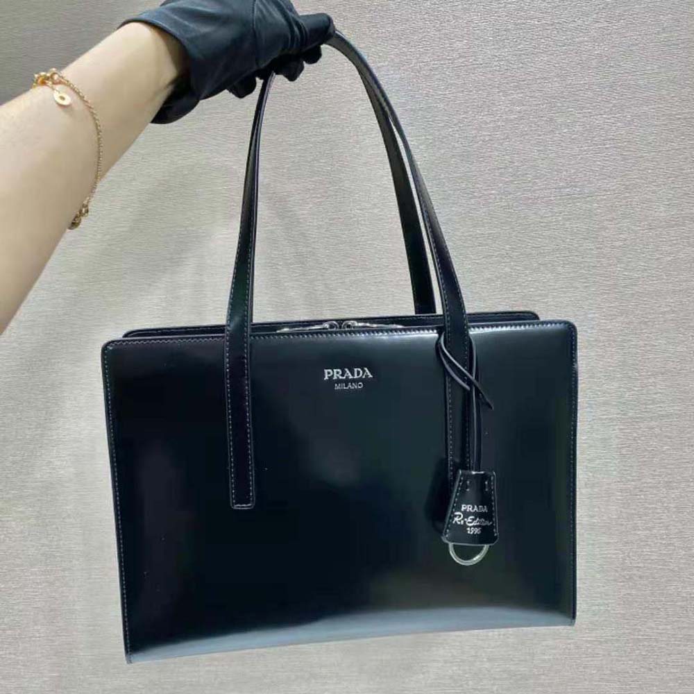 Prada Women Re-Edition 1995 Brushed-Leather Medium Handbag-Black 2 Prada Women Re-Edition 1995 Brushed-Leather Medium Handbag-Black - Image 2