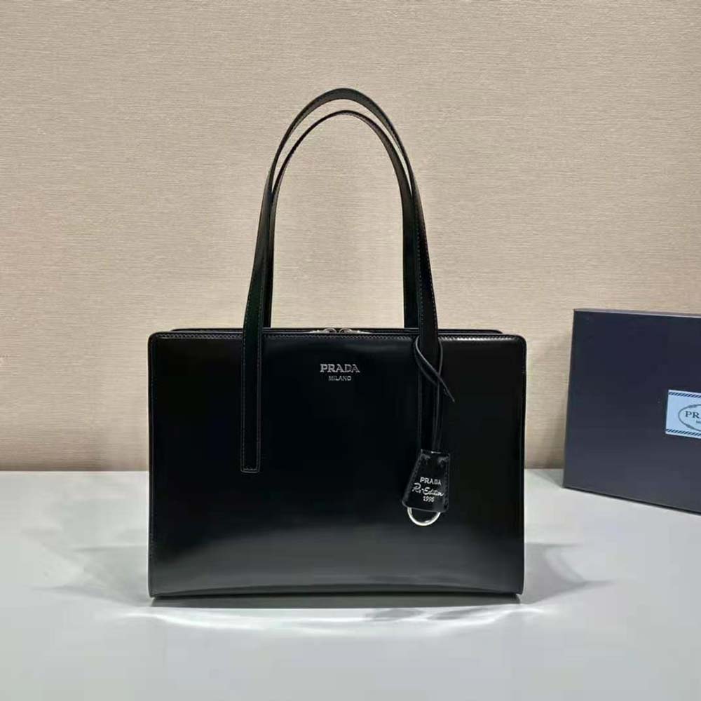 Prada Women Re-Edition 1995 Brushed-Leather Medium Handbag-Black 3 Prada Women Re-Edition 1995 Brushed-Leather Medium Handbag-Black - Image 3