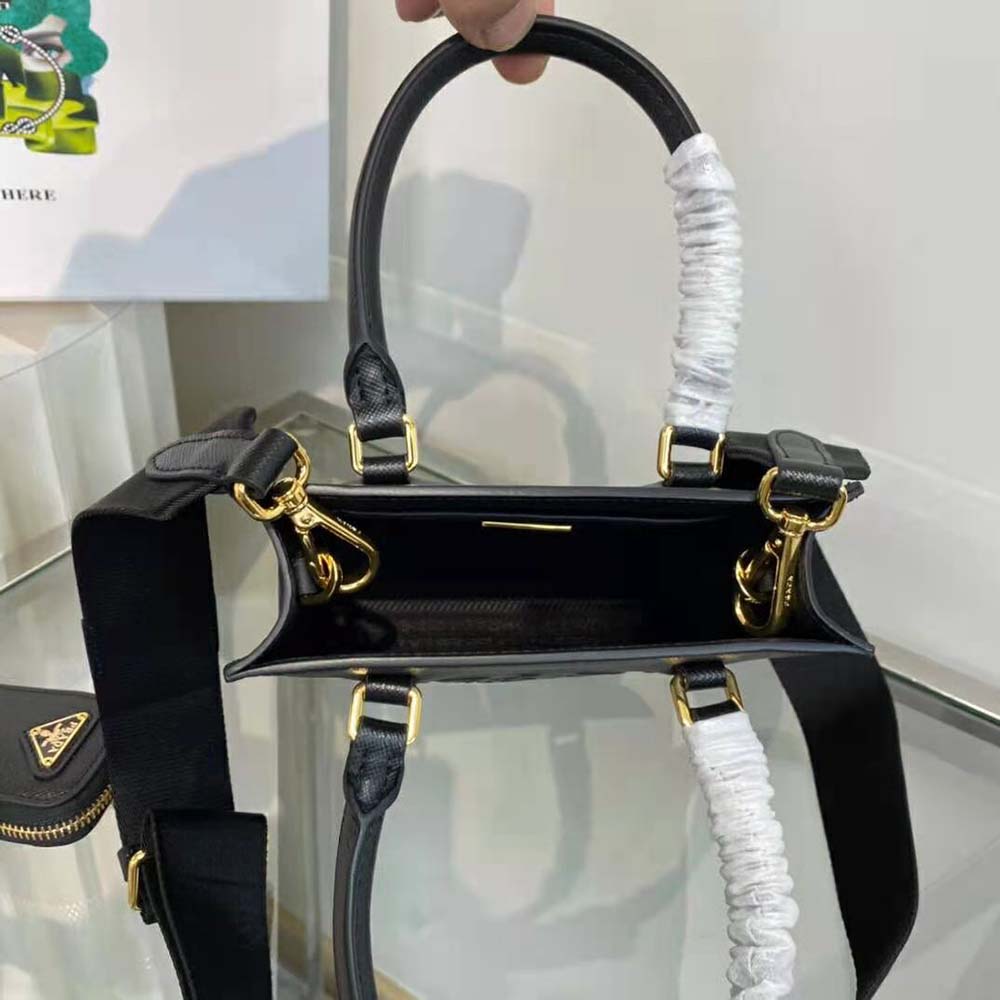 Prada Women Small Saffiano Leather Handbag-Black 7 Prada Women Small Saffiano Leather Handbag-Black - Image 7
