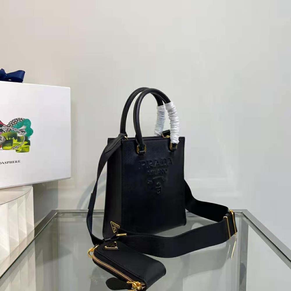 Prada Women Small Saffiano Leather Handbag-Black 4 Prada Women Small Saffiano Leather Handbag-Black - Image 4
