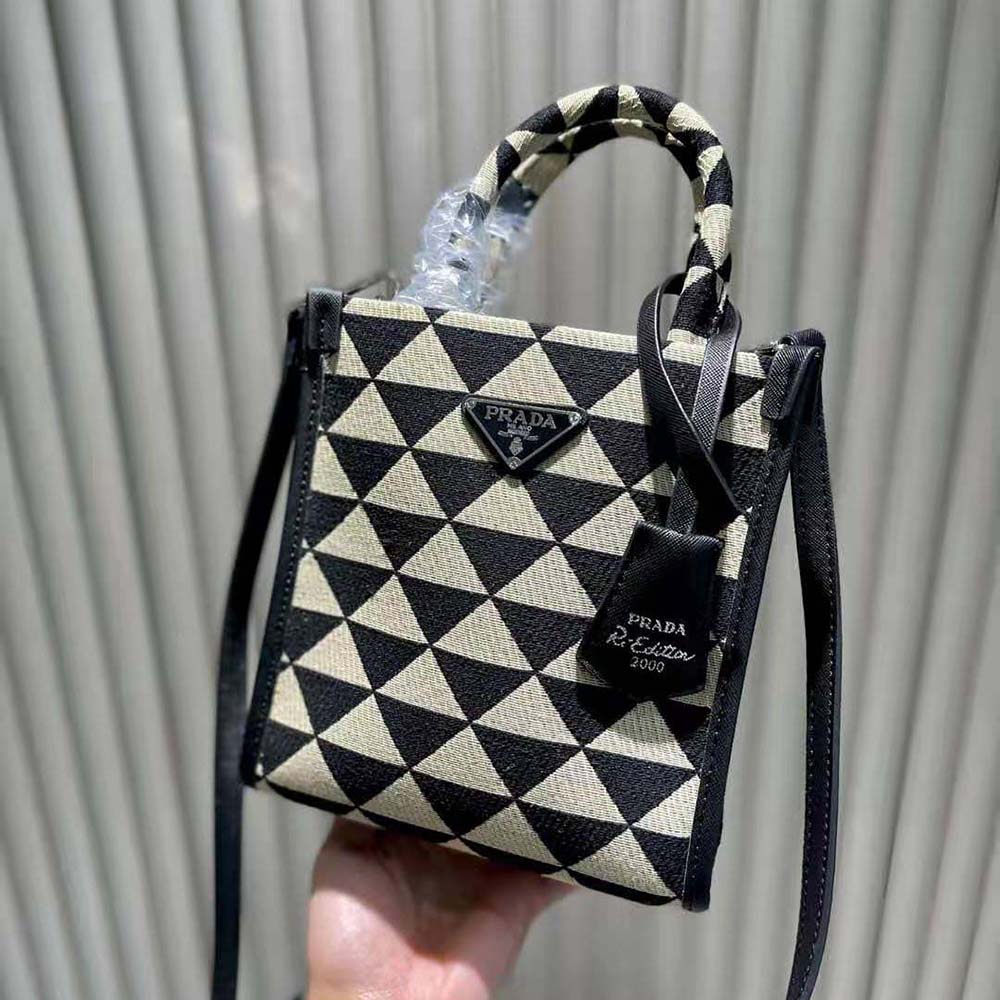 Prada Beige Black Jacquard Symbole Mini Bag, myGemma, SG
