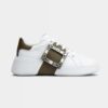 Roger Vivier Women Viv Skate Strass Buckle Sneakers in Soft Leather
