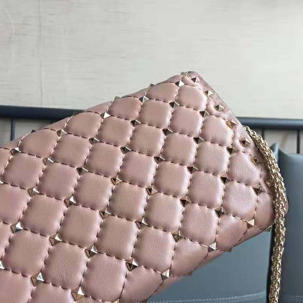 rockstud spike nappa leather crossbody clutch bag