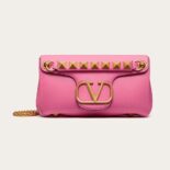 Valentino Women Stud Sign Nappa Shoulder Bag-Pink