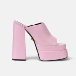 Versace Women Platform Mules in Calf Leather-Pink