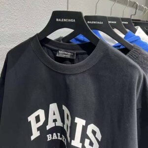 Balenciaga Men Cities Paris T-shirt Medium Fit in Black