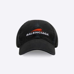 Balenciaga Women Year Of The Tiger Cap in Black and White Cotton Drill