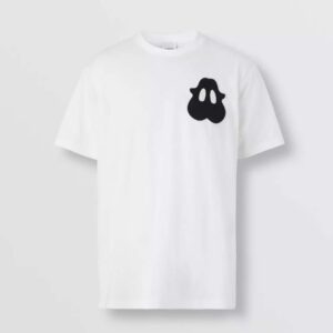 Burberry Women Monster Graphic Cotton Oversized T-shirt-White