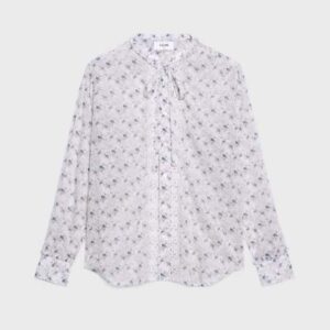 Celine Women Loose Cotton Voile Shirt-White