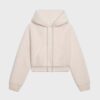 Celine Women Sweater with Hood in Micro Fur Alpaca Wool