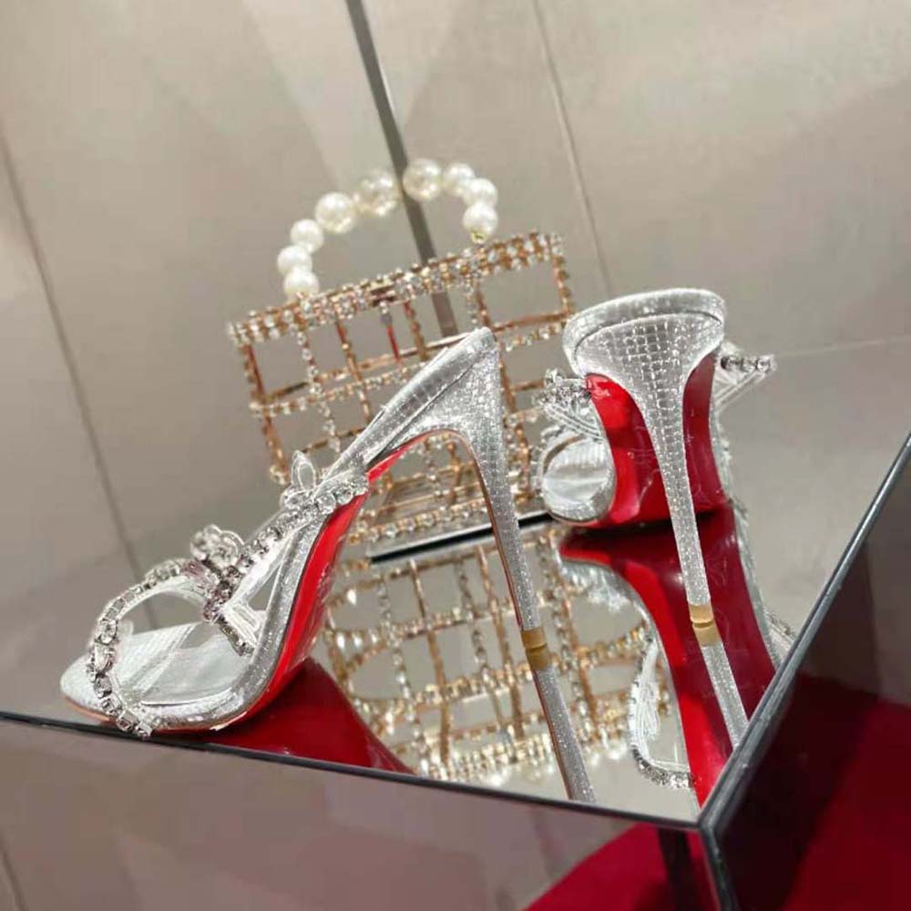 Christian Louboutin Women Just Queen 100 mm Heel Height-Silver