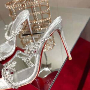 Christian Louboutin Women Just Queen 100 mm Heel Height-Silver