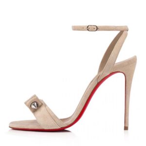 Christian Louboutin Women Umberta 100 mm in Suede Calfskin-Sandy