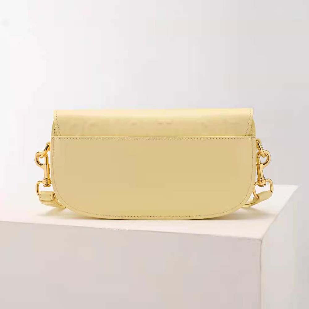 CHRISTIAN DIOR Box Calfskin Small Bobby Flap Pale Yellow 1144301