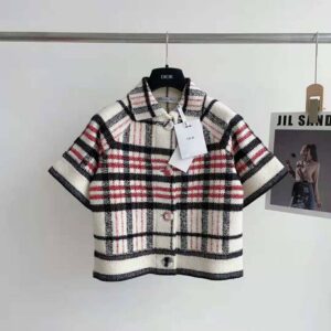 Dior Women Short-Sleeved Jacket Tricolor Check N Dior Technical