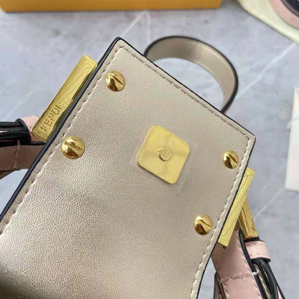 Fendi Women Cookie Pale Pink Leather Mini Bag 9 Fendi Women Cookie Pale Pink Leather Mini Bag - Image 9