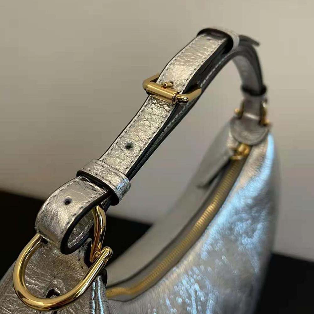 Fendi First Small Silver Laminated Clutch - shop online on klueles