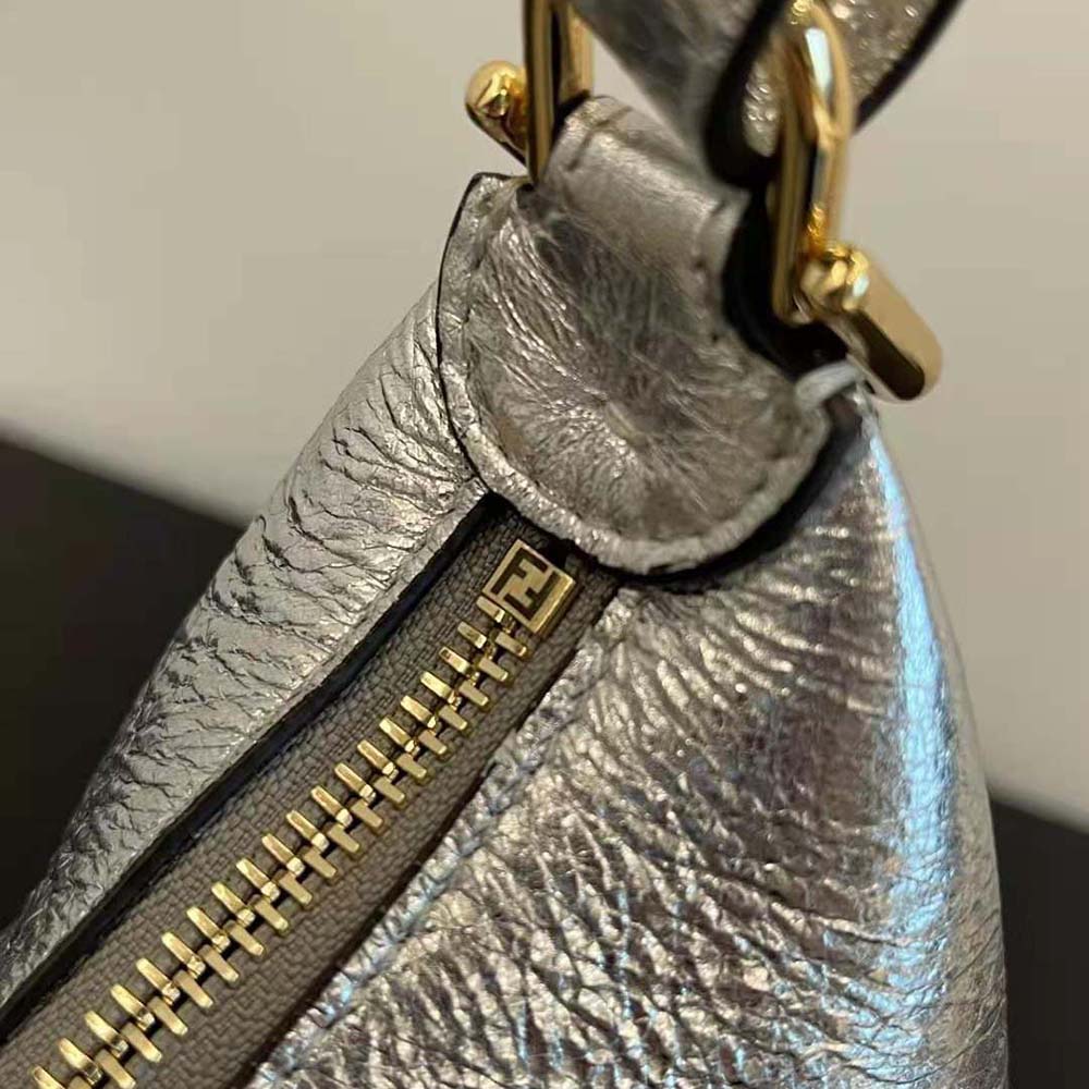 Fendi First Small Silver Laminated Clutch - shop online on klueles