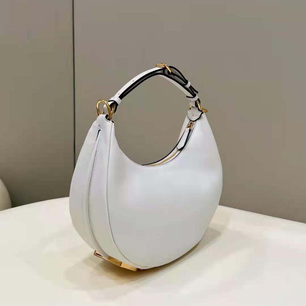 Fendi Women Fendigraphy Small White Leather Bag 4 Fendi Women Fendigraphy Small White Leather Bag - Image 4