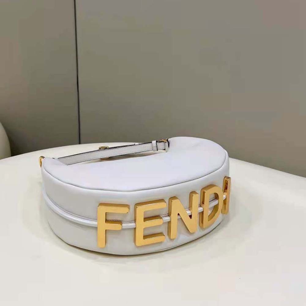 Fendi Women Fendigraphy Small White Leather Bag 5 Fendi Women Fendigraphy Small White Leather Bag - Image 5