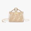 Fendi Women Nano Peekaboo Charm Beige Wool Charm-Pink 8 Fendi Women Nano Peekaboo Charm Beige Wool Charm-Pink