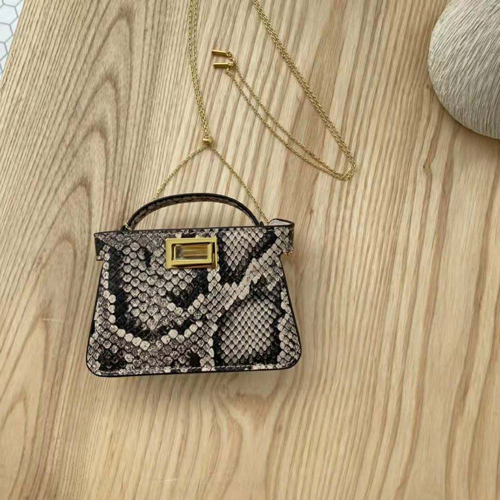Fendi Women Nano Peekaboo Charm Brown Python Charm 3 Fendi Women Nano Peekaboo Charm Brown Python Charm - Image 3