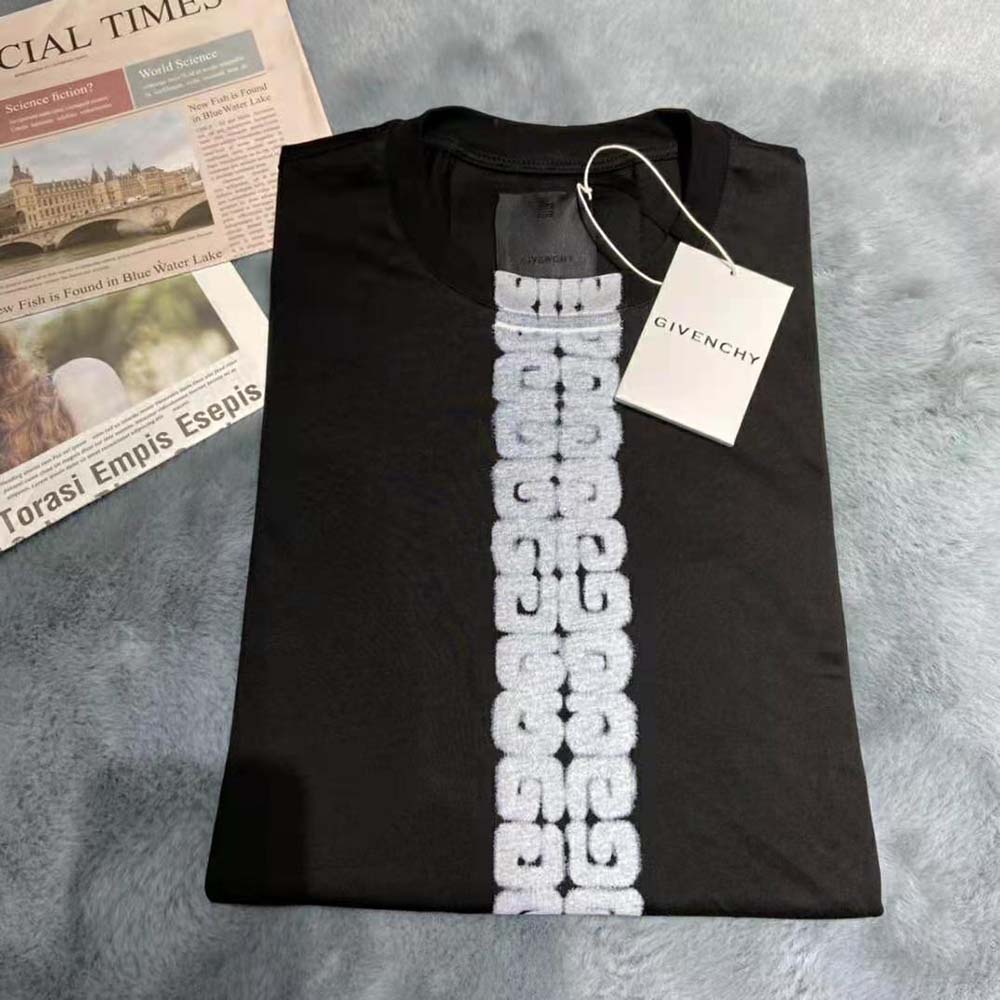 T-shirt with Tag Effect 4G Webbing-Black