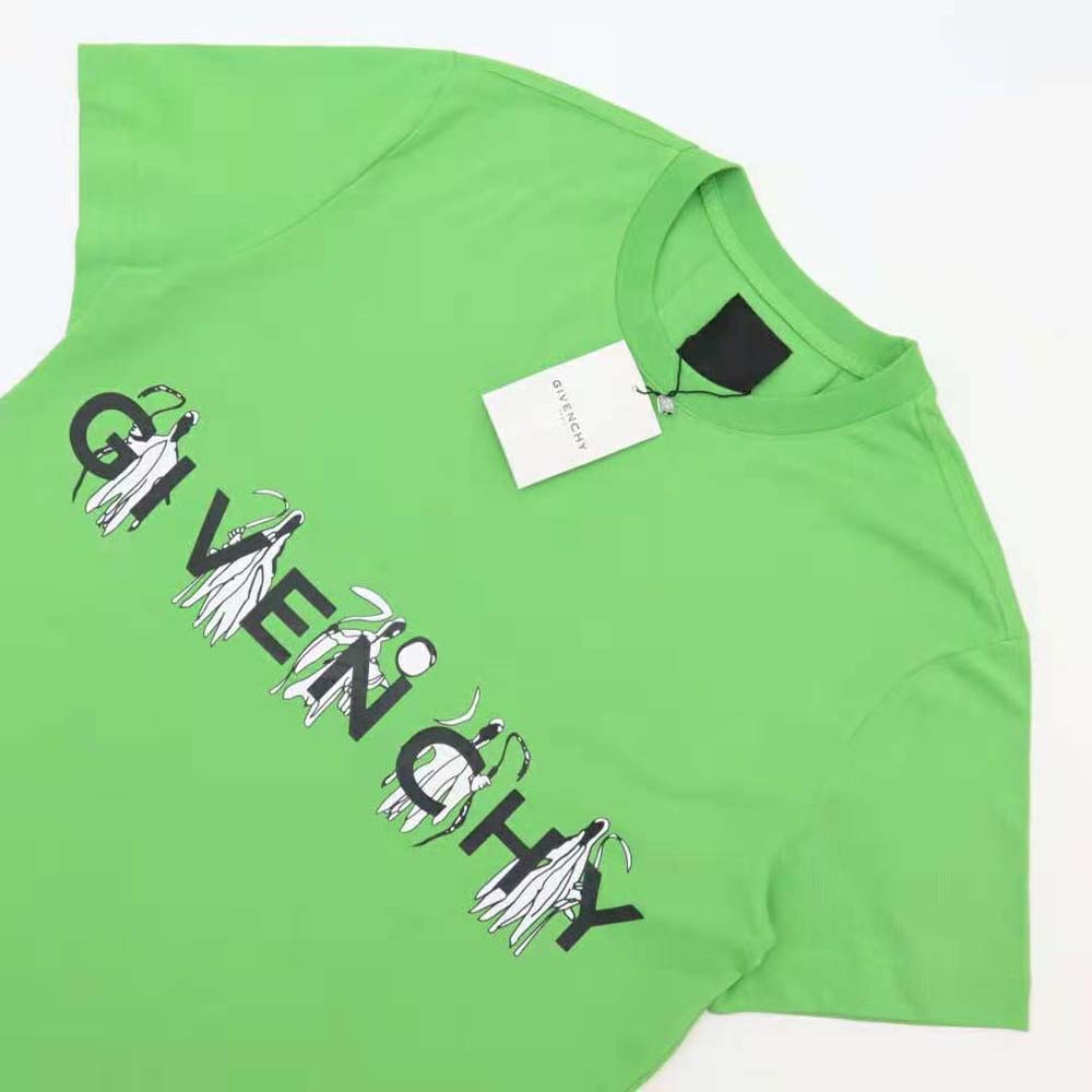 Givenchy Light Green Bowling Shirt With 4g Lock Print In Cotton