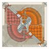 Hermes Women Masan and Masan Scarf 90 with Hand-Rolled Edges-Silver