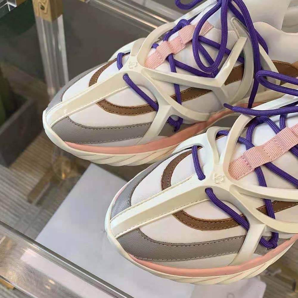 Jimmy Choo Women Cosmos/F White and Ballet Pink Leather and Neoprene Low-Top Trainers 8 Jimmy Choo Women Cosmos/F White and Ballet Pink Leather and Neoprene Low-Top Trainers - Image 8