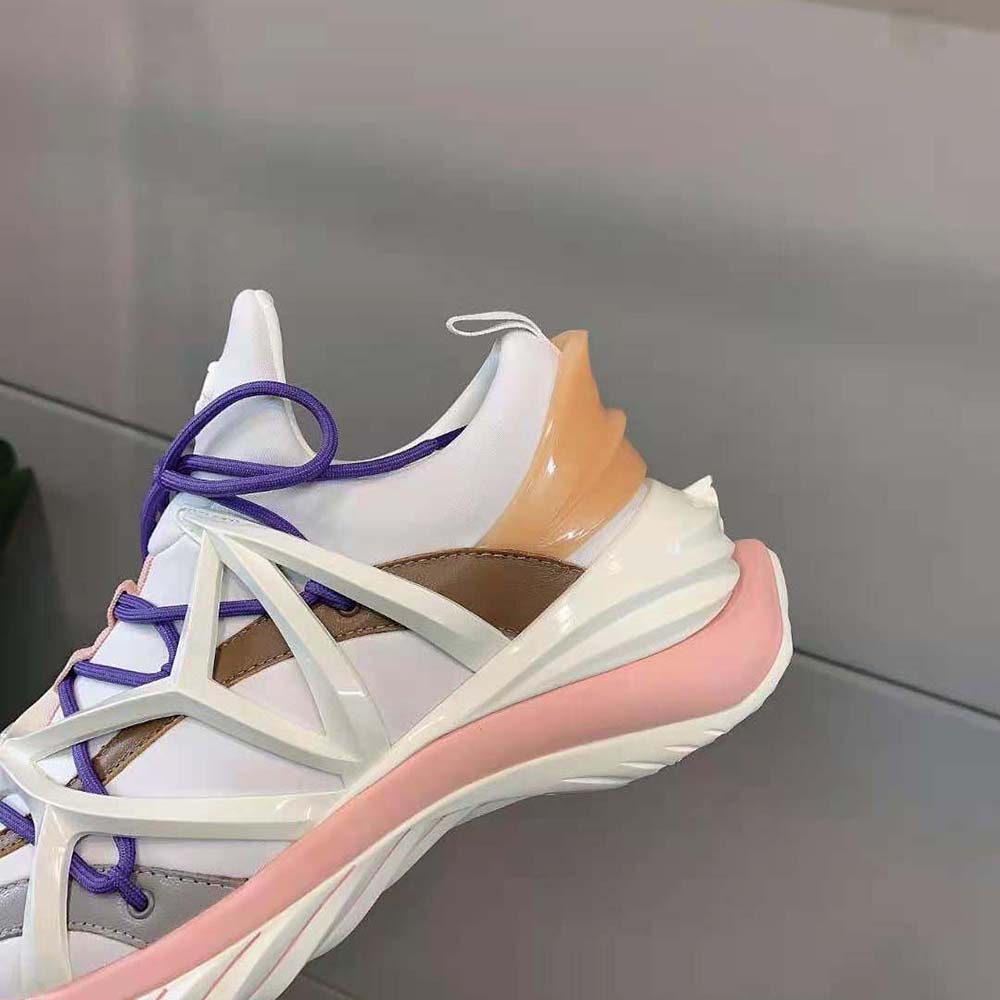 Jimmy Choo Women Cosmos/F White and Ballet Pink Leather and Neoprene Low-Top Trainers 6 Jimmy Choo Women Cosmos/F White and Ballet Pink Leather and Neoprene Low-Top Trainers - Image 6