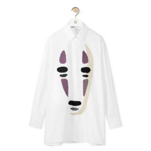 Loewe Women Kaonashi Shirt in Cotton-White