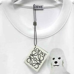 Loewe Men Twin Dog Print T-shirt in Cotton-White