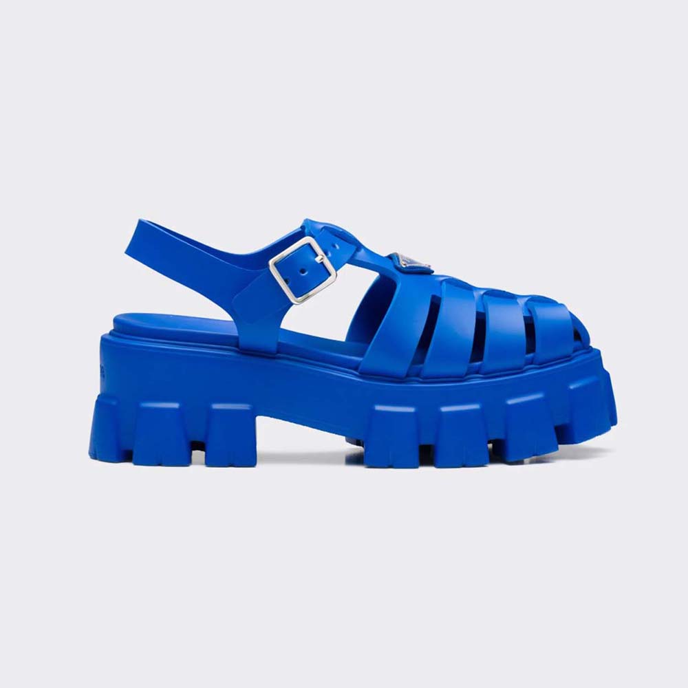 Prada Women Foam Rubber Sandals in 55 mm Heel Height-Blue