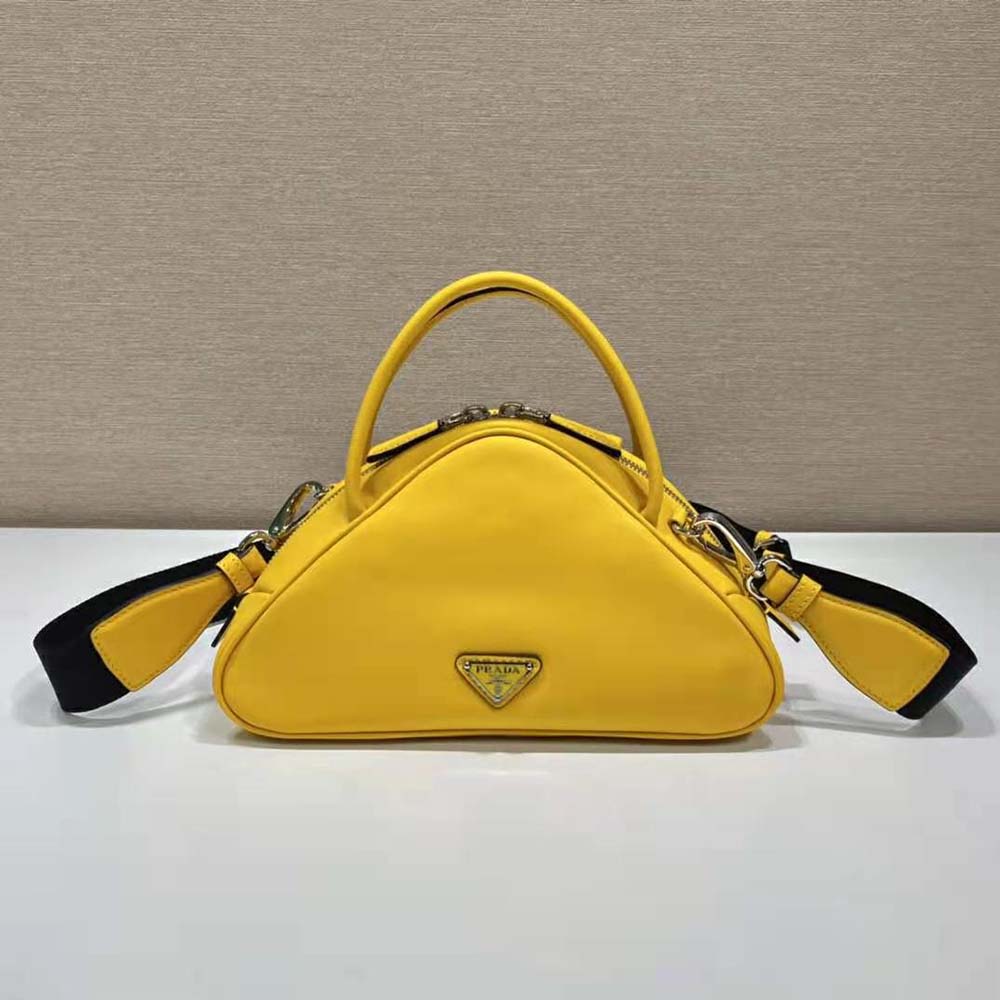 Odette Shoulder Bag Yellow Saffiano Leather